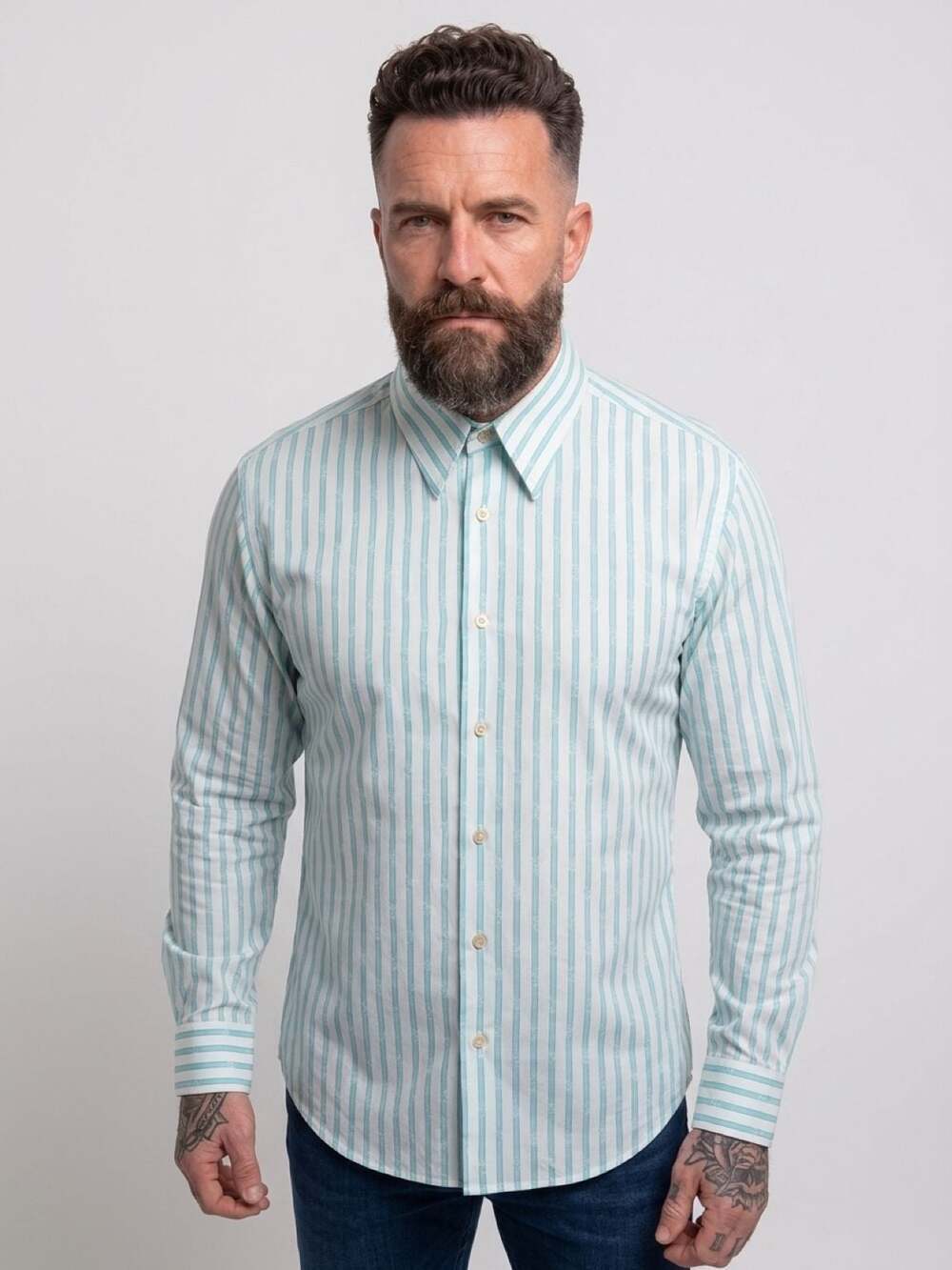 Ted Baker London Striped Long Sleeve Button-Down Shirt XL